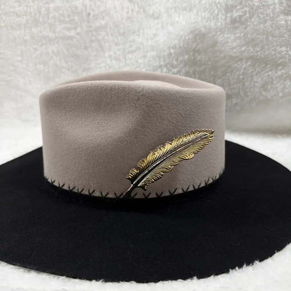 Metal Gold / Silver Feather Hat Pin – Western Style – Inspired Look